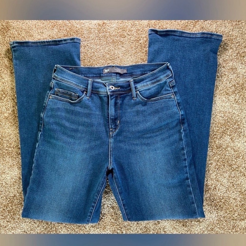 Levi's 512 Perfectly Slimming Bootcut Women's 10 Denim Pocket Rhinestones
